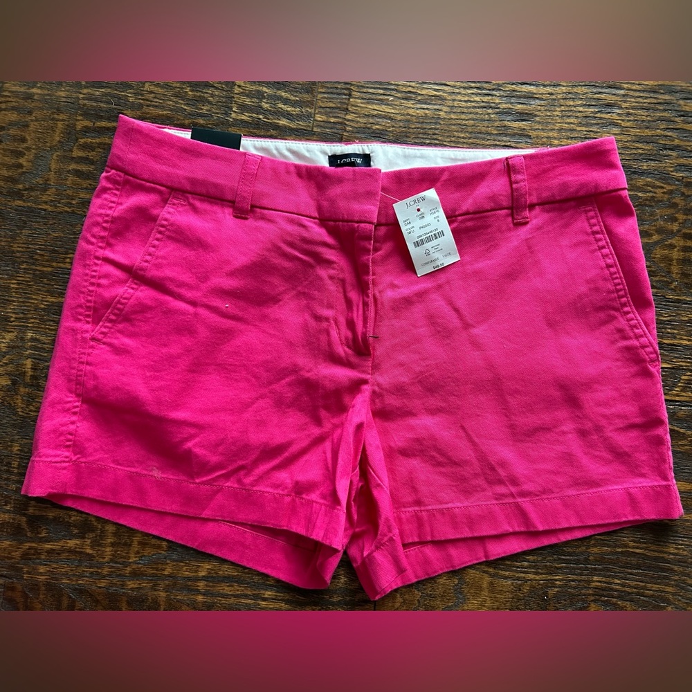 J. Crew Pink Bermuda Shorts 3.5”Vibrant Cotton Blend size 8 NWT